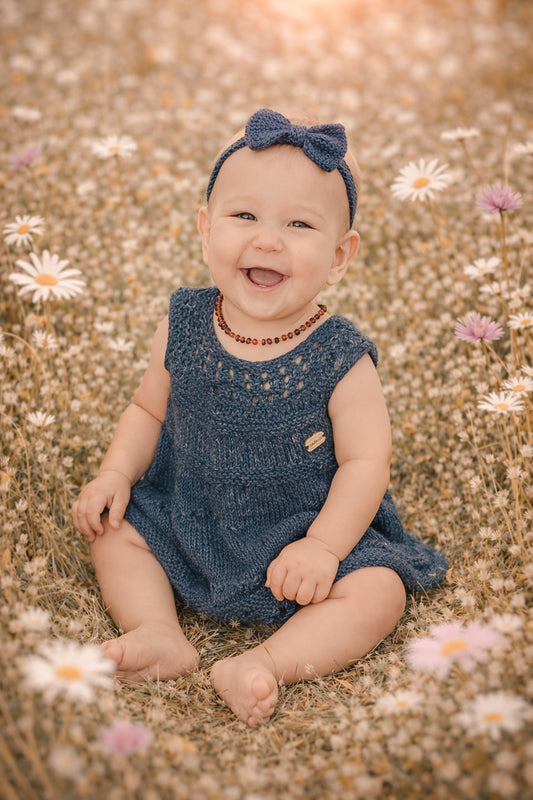The Butterfly Dress - Midnight Meadow (3-6 months)