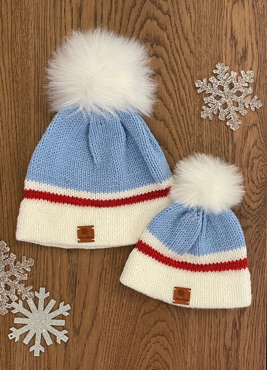 Snowflake Skies Mommy & Me Beanie Set