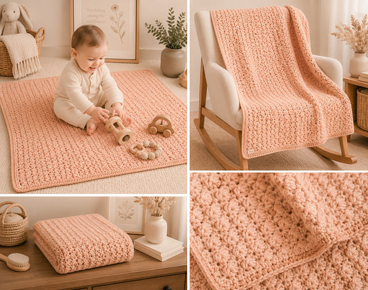 Peach Blossom Baby Blanket