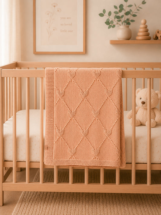 Apricot Diamond Baby Blanket
