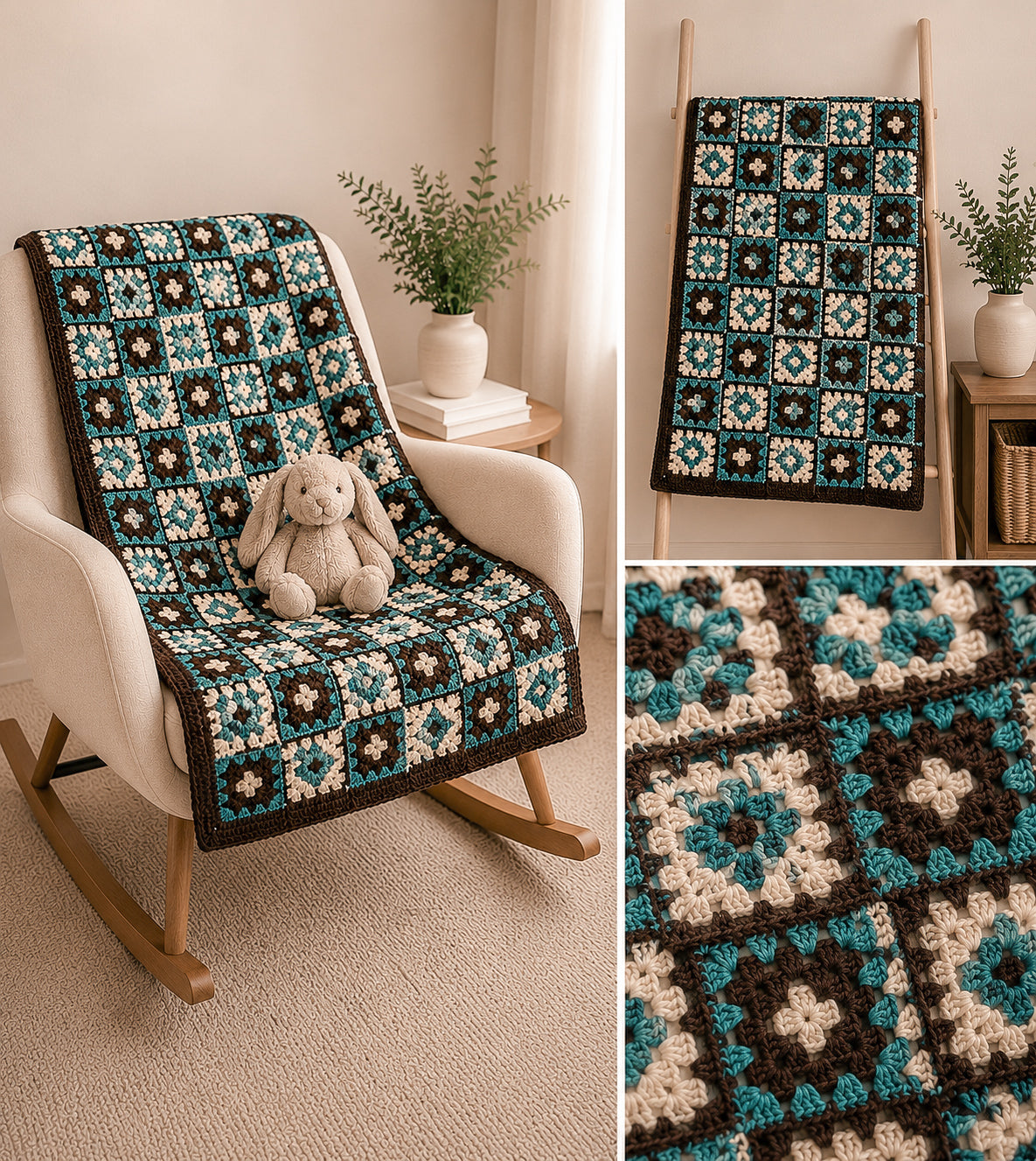 Bluebird Patchwork Baby Blanket